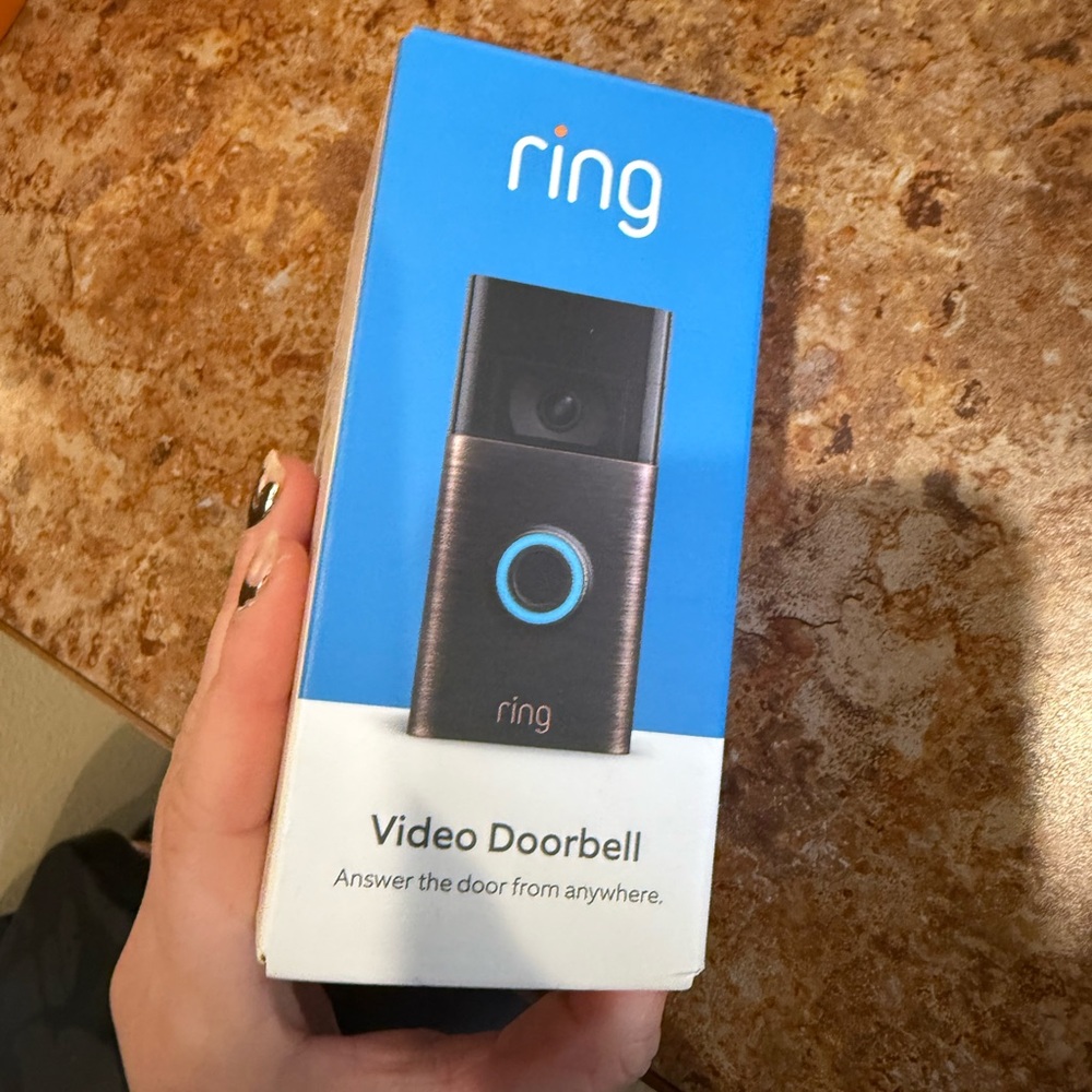 Ring Smart Home Device with Blue and White Design